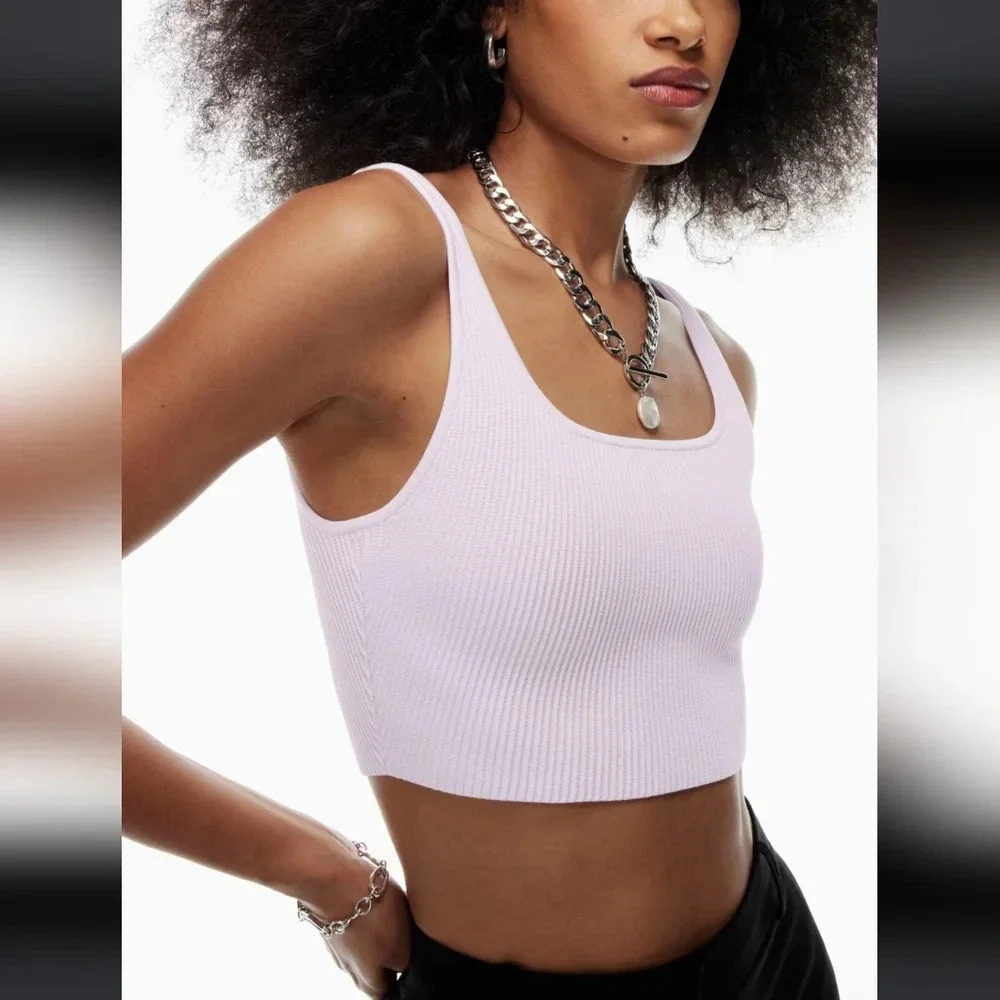 Babaton sculpt knit squareneck cropped tank - Picture 5 of 5